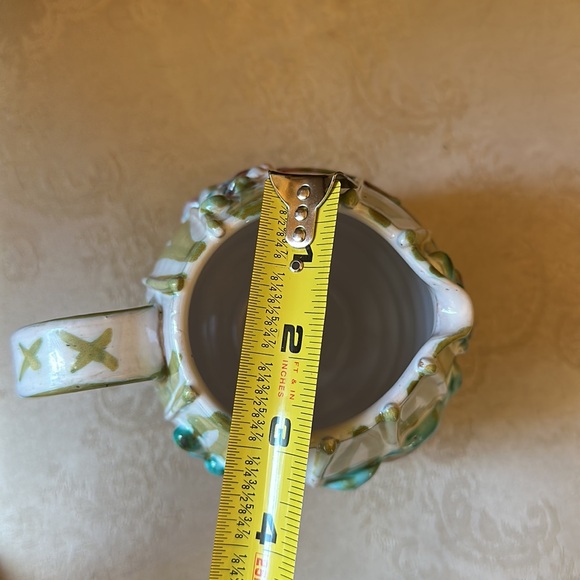 Vintage Italian Majolica pottery pitcher with handle, hand signed and numbered - Picture 14 of 14